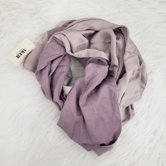 Aker Accessories - Aker Lavender and Gray Reversible Viscose Scarf